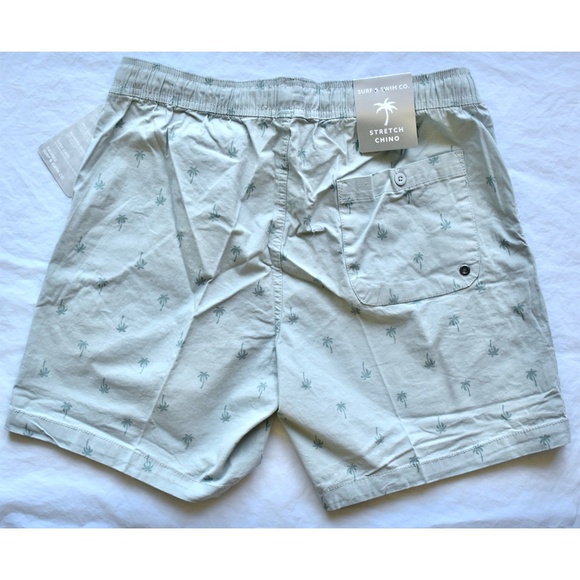 TRUNKS SURF & SWIM CO. NWT STRETCH CHINO PALM PULL-ON LIGHT DENIM SHORTS. SIZE L - Picture 4 of 7
